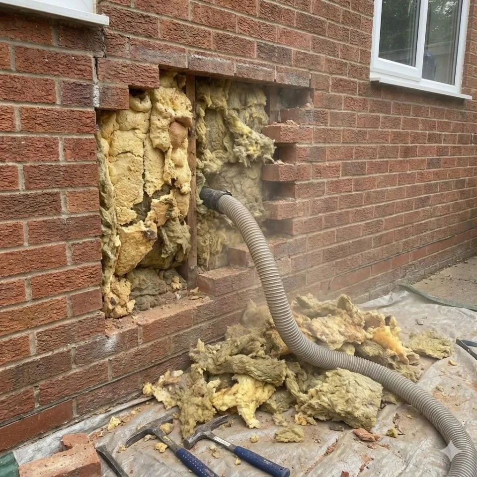 Cavity wall insulation removal